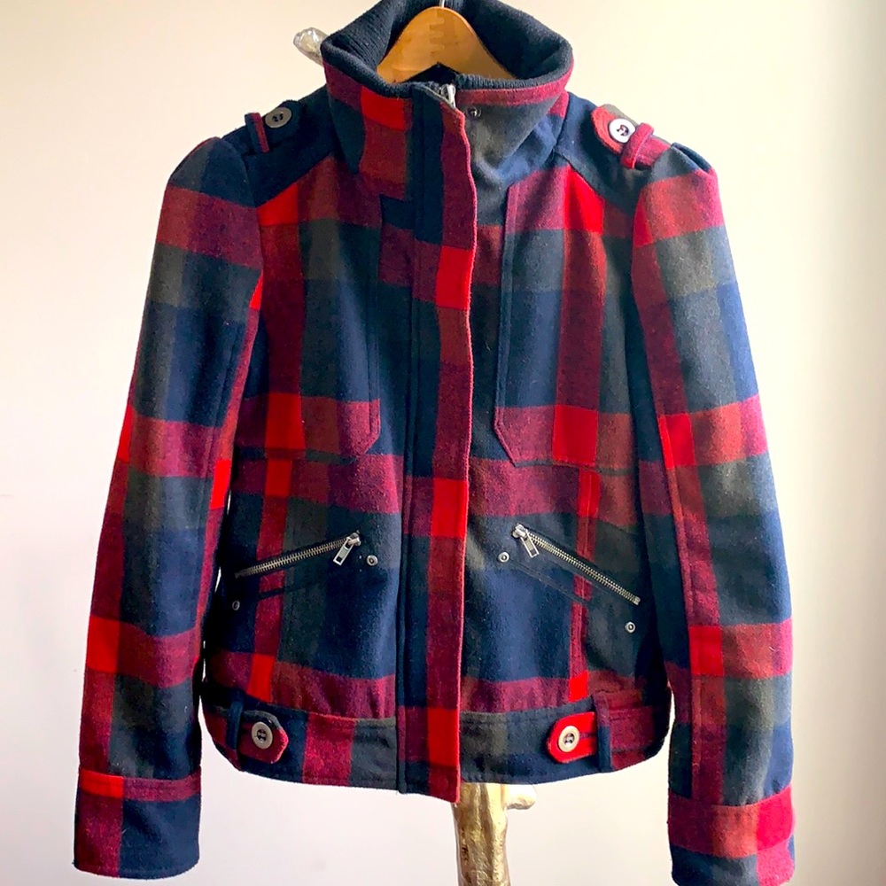 THREAD SUPPLY HOLIDAY PLAID LUMBERJACK WOOL JACKET